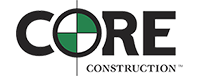 CORE Construction logo with green circle.