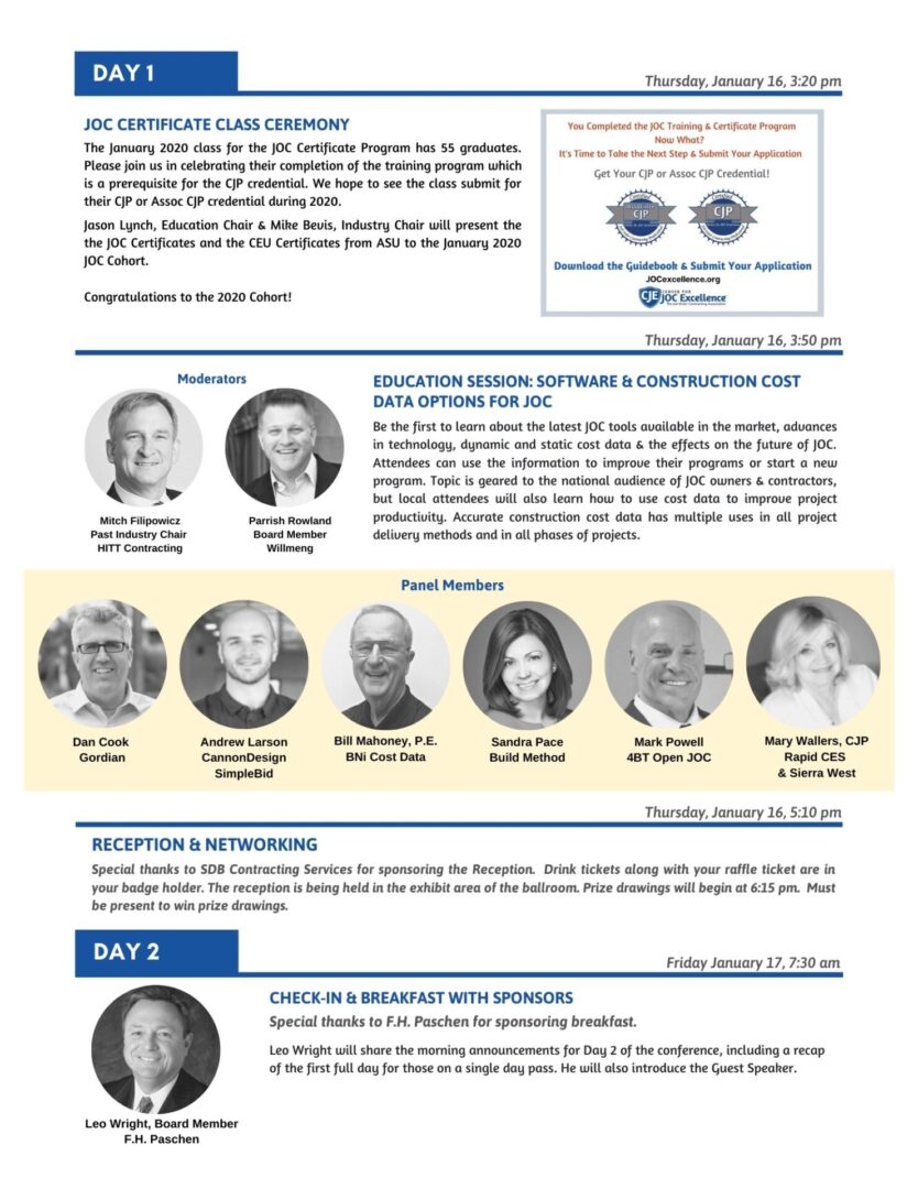 A page of the conference program with speakers.